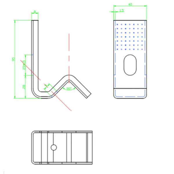 Lot De 2 Fixations En U Pour Support Central De Lit - 40 Mm - Acier Inoxydable, Résistant à L'eau - Pour Tête Et Pied De Lit - 3